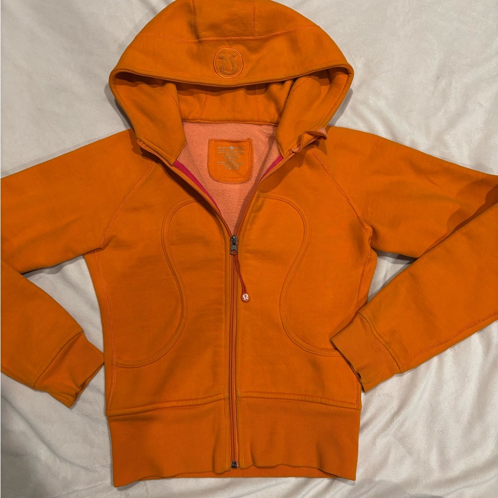 Lululemon Orange Scuba Zip Up
